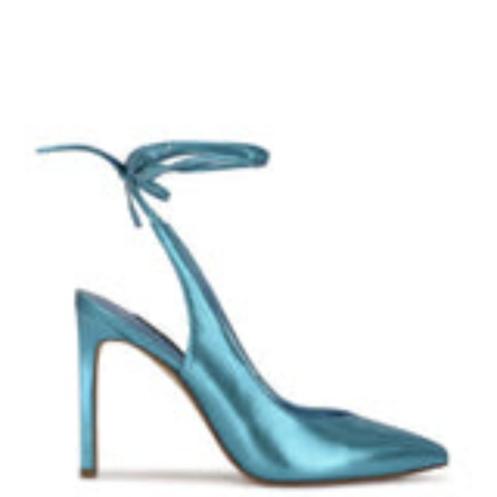Nine West Metallic Blue Talon Heels